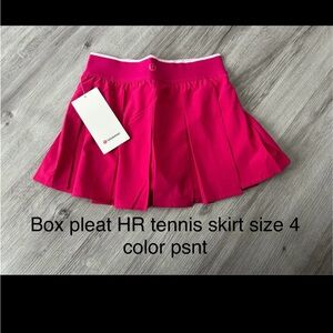 Lululemon Box Pleated HR Tennis Skirt size 4